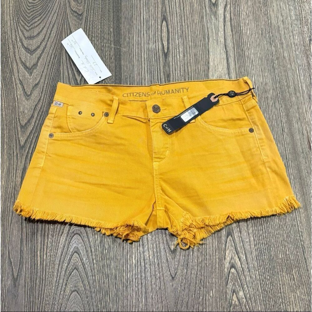NWT Citizens of Humanity Twill Cheeky Jean Shorts Mid Rise Denim Marigold Sz 27